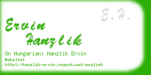 ervin hanzlik business card